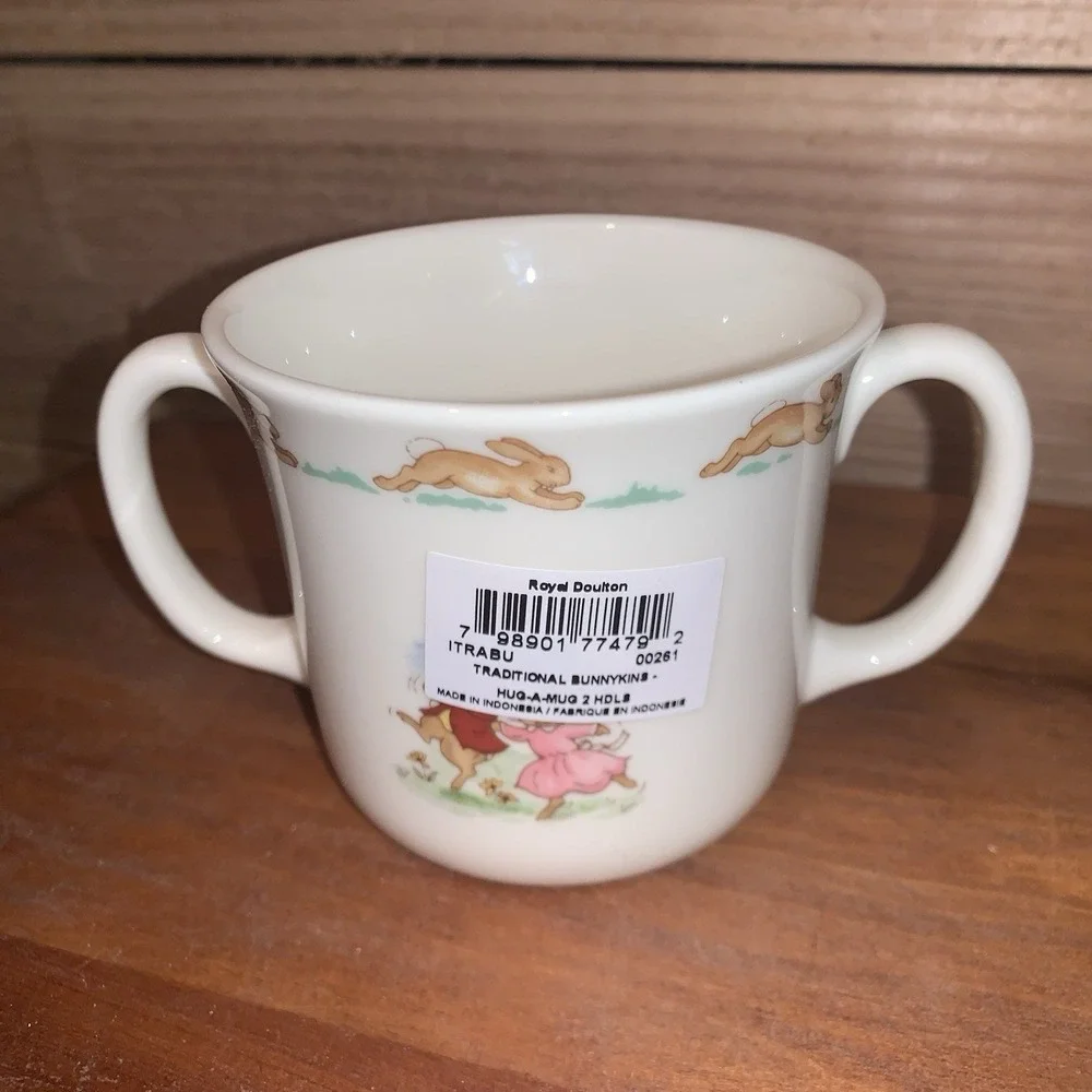2003 Royal Doulton Bunnykins Baby's Set Bath Time For Bunnies Bowl  & Mug NIB‎